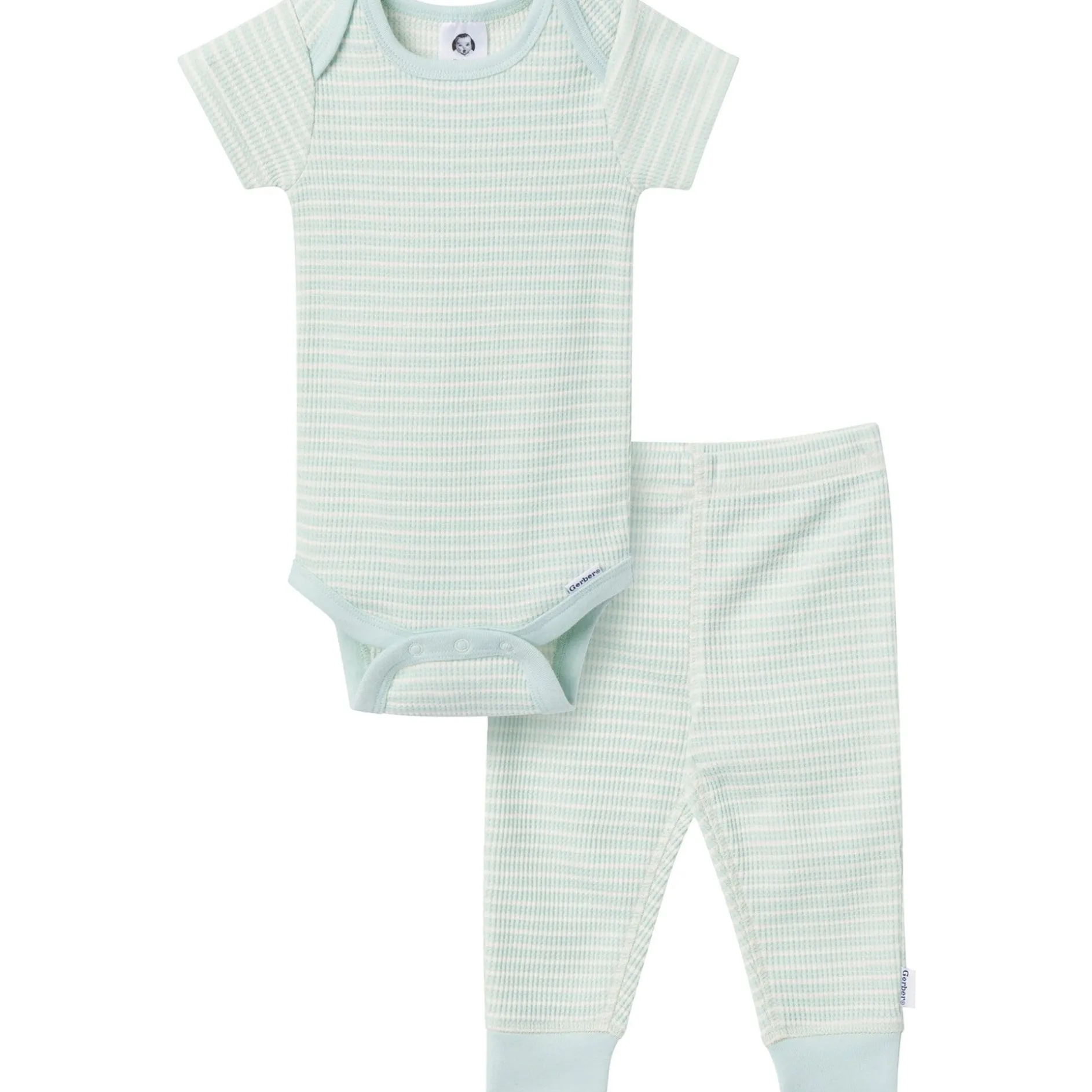2-Piece Baby Boys Sky Blue Stripe Onesies® Bodysuit and Pants Set