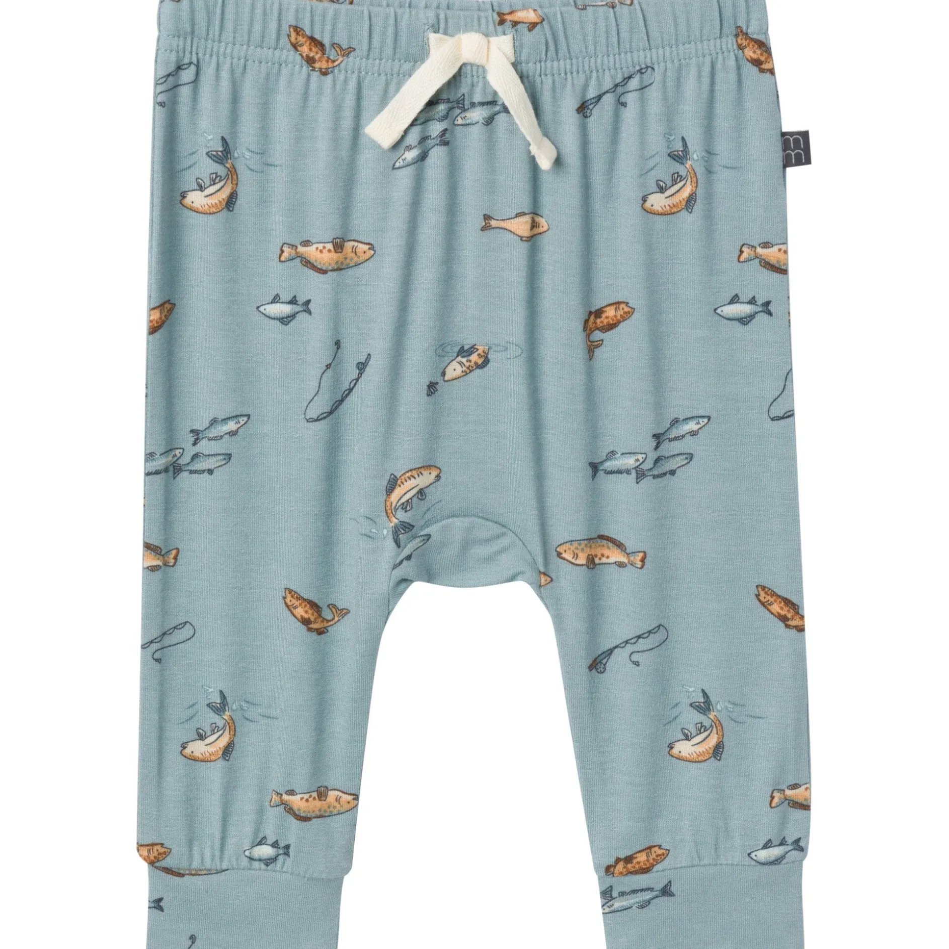 4-Piece Baby Boys Teal Fishing Bodysuits and Pants Viscose Set