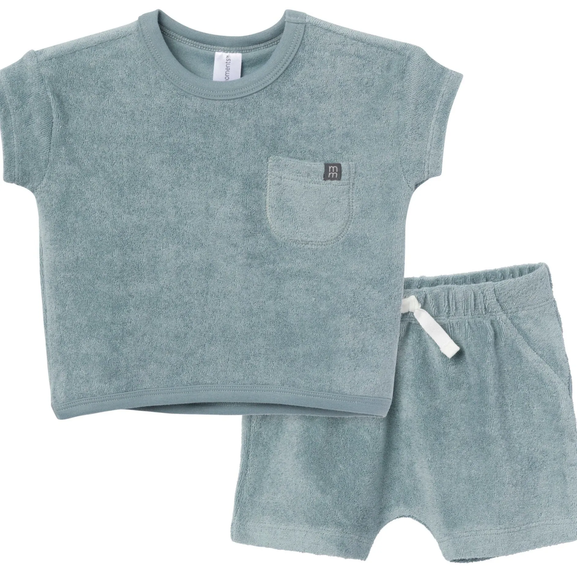 2-Piece Baby Boys Teal Shirt and Shorts Set