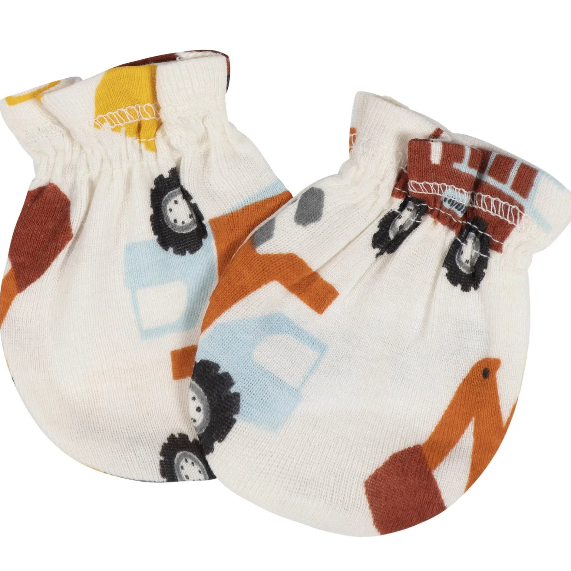 8-Piece Baby Boys Transportation Zone No Scratch Mittens & Caps Set