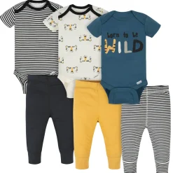 6-Piece Baby Boys Wild Onesies® Brand Bodysuits & Pants Set