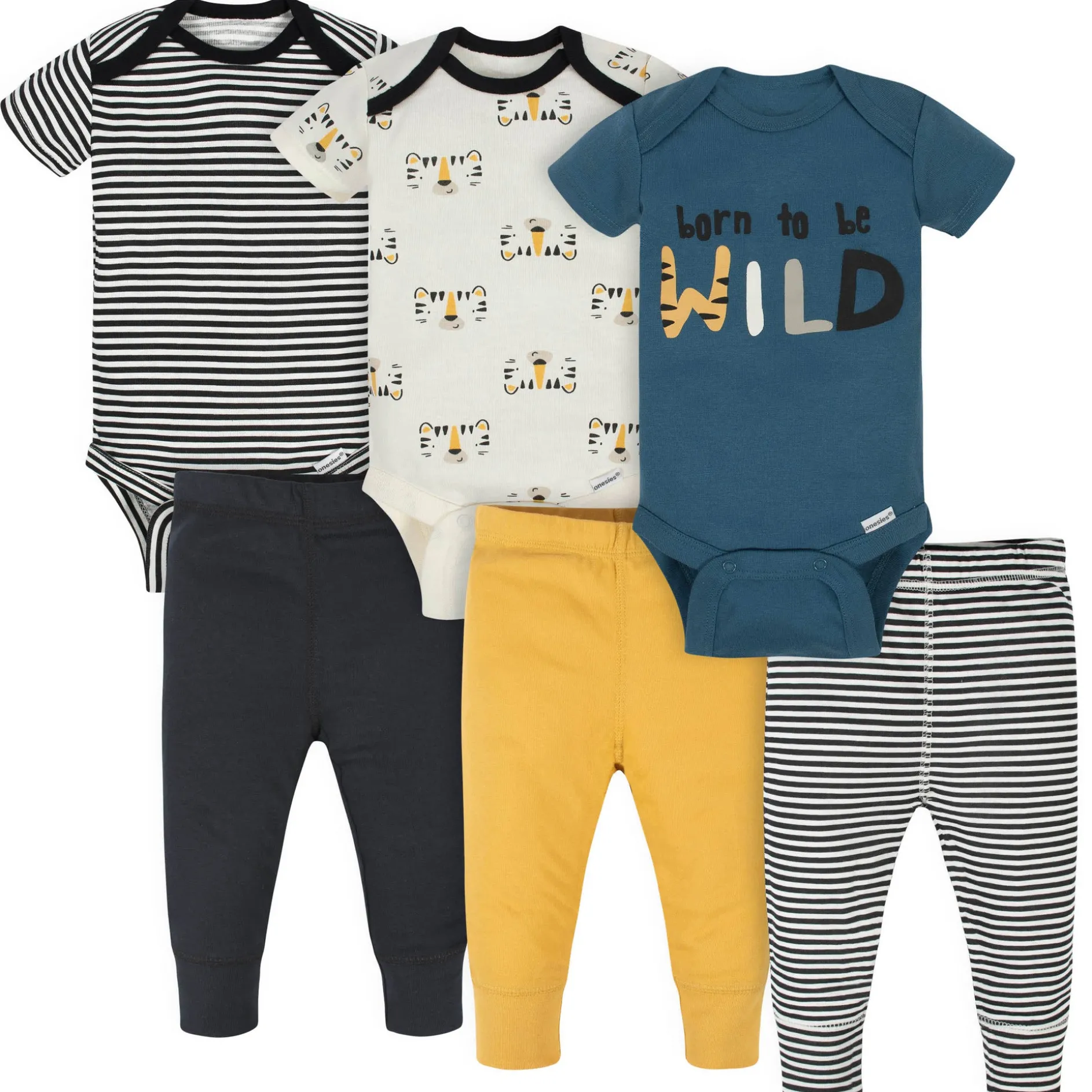 6-Piece Baby Boys Wild Onesies® Brand Bodysuits & Pants Set