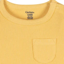 2-Piece Baby Boys Yellow Bodysuit & Shorts Set