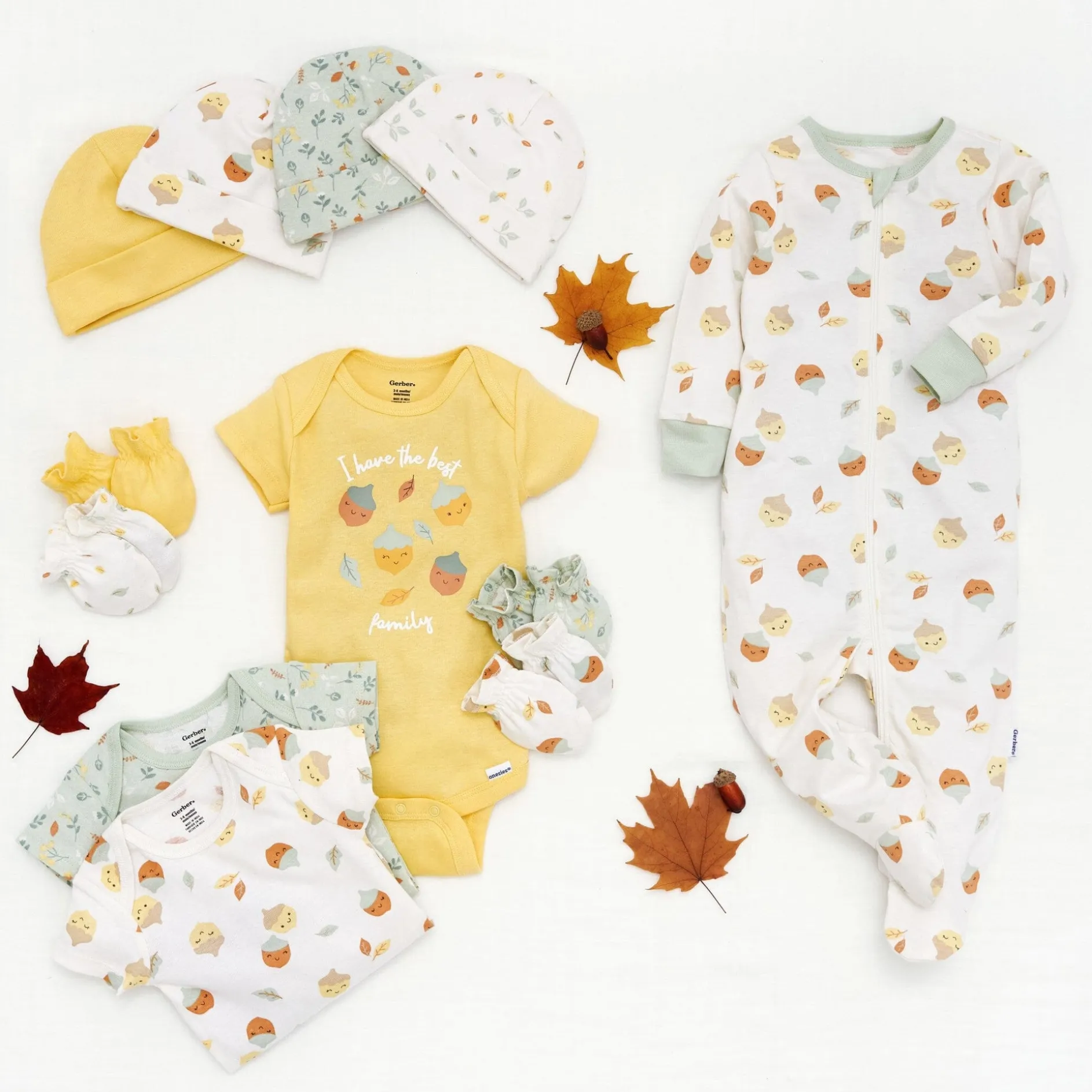 12-Piece Baby Girls Acorns Layette Bundle