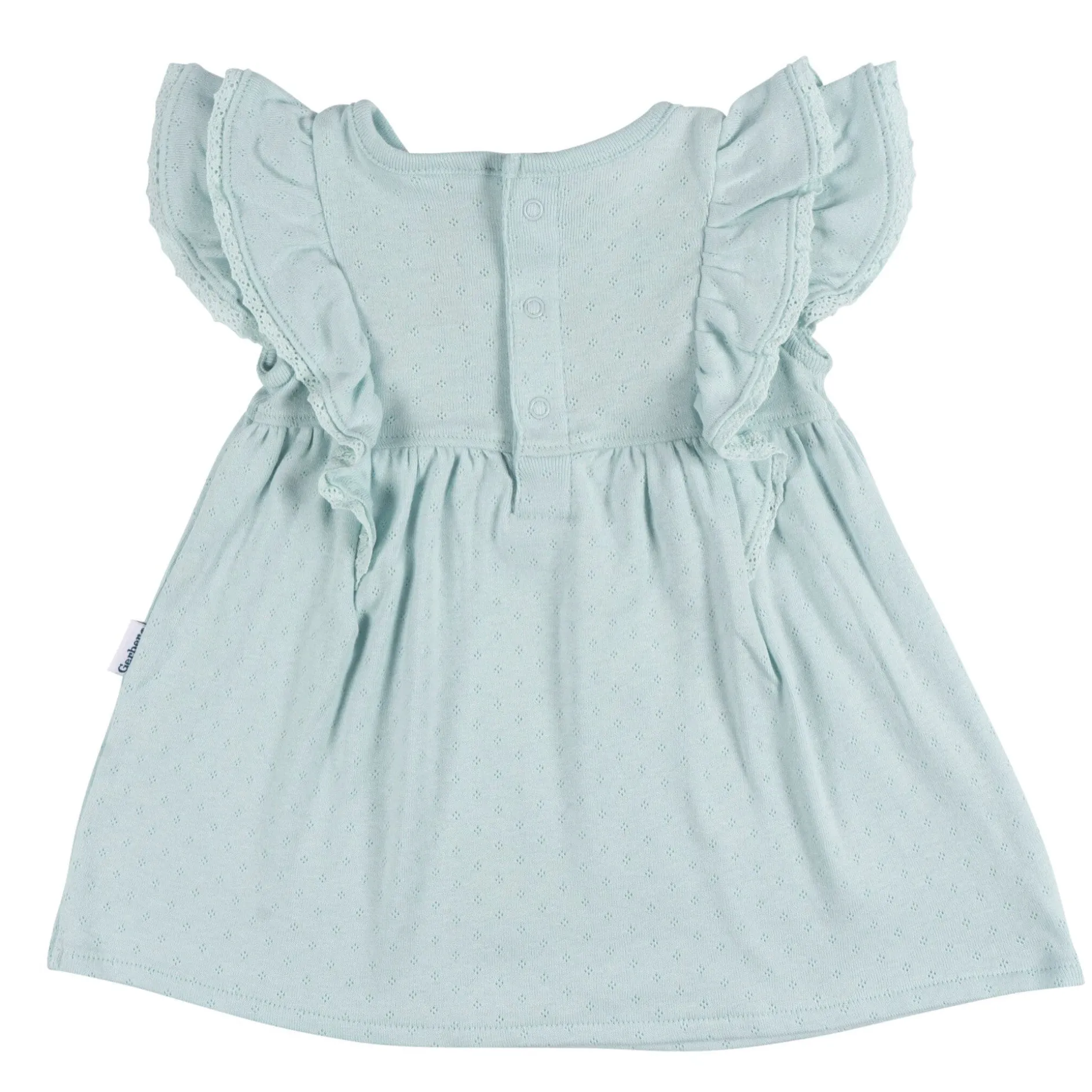 2-Piece Baby Girls Aqua Blue Dress & Diaper Cover Set