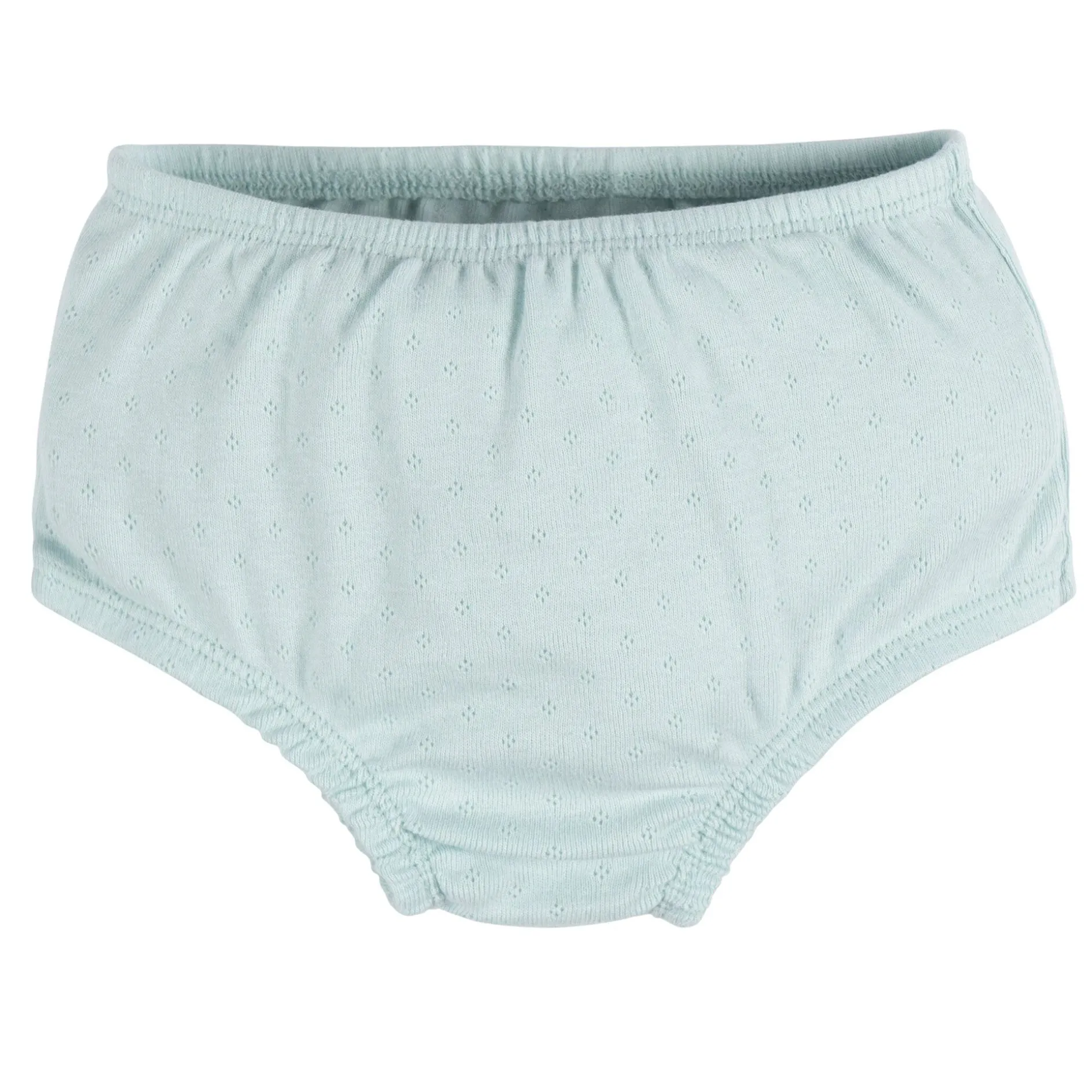 2-Piece Baby Girls Aqua Blue Dress & Diaper Cover Set