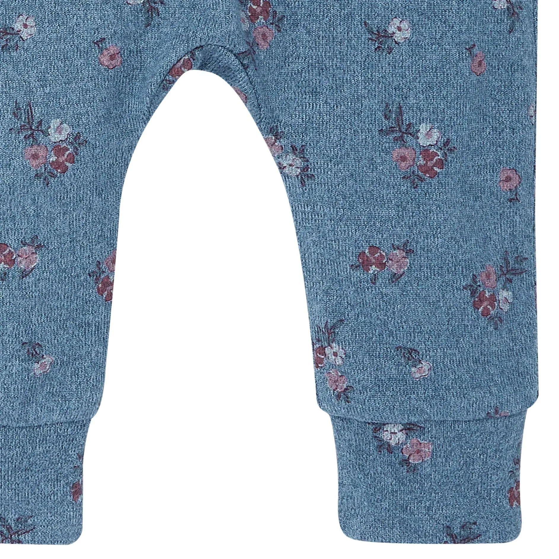 2-Piece Baby Girls Blue Floral Hacci Peplum Top and Pants
