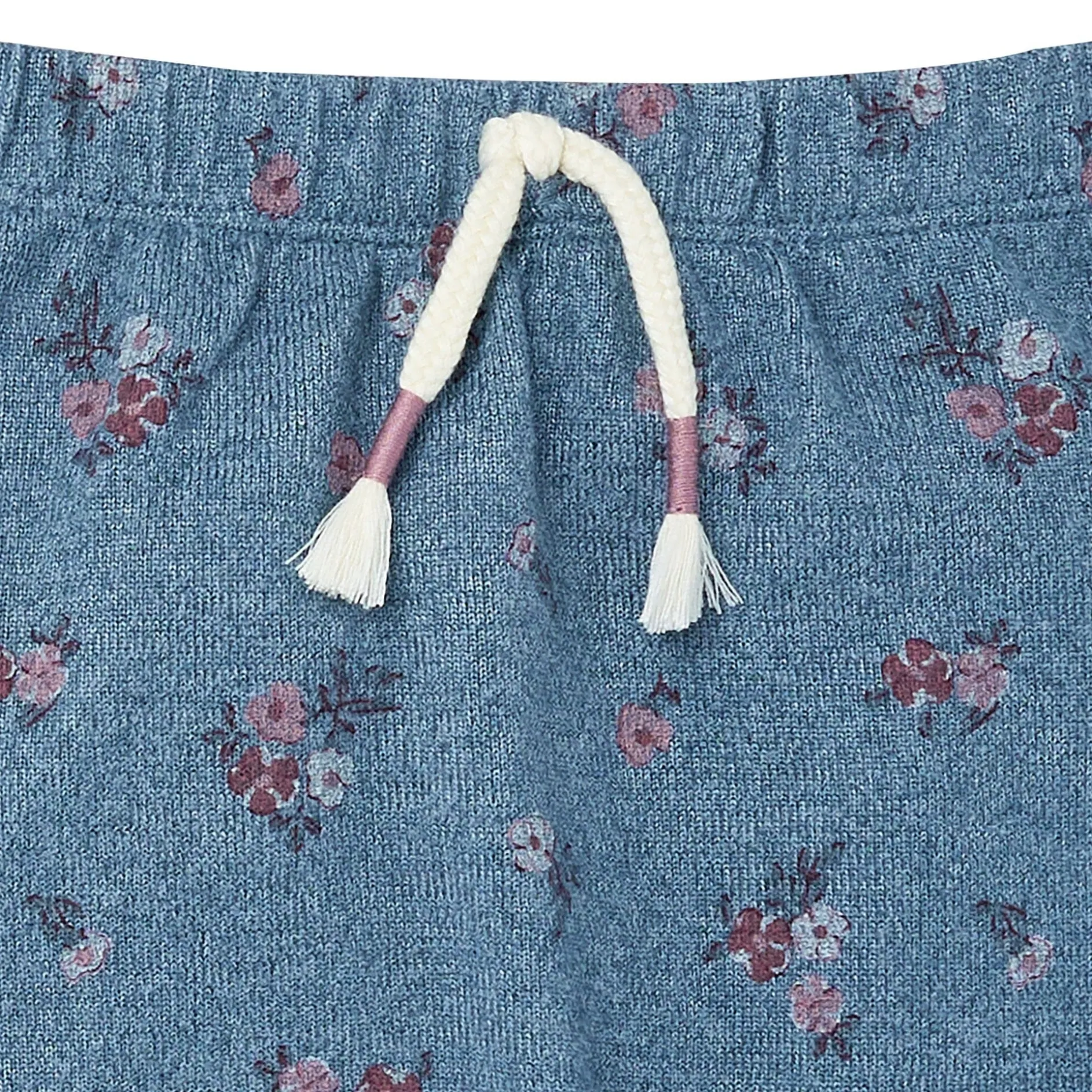 2-Piece Baby Girls Blue Floral Hacci Peplum Top and Pants