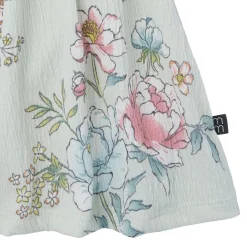 2-Piece Baby Girls Blue Floral Smocked Dress and Diaper Cover