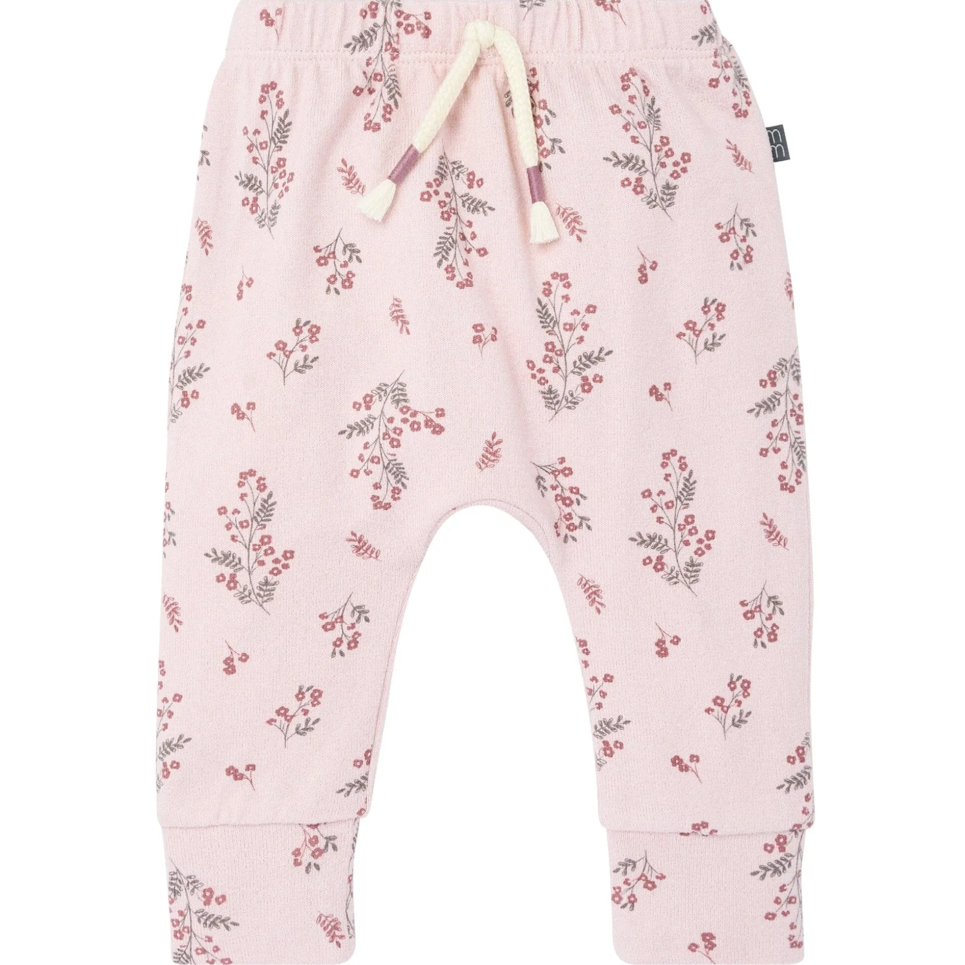 2-Piece Baby Girls Blush Floral Hacci Peplum Top and Pants