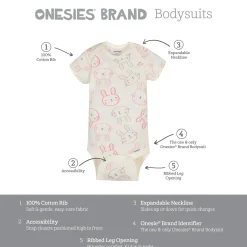 6-Piece Baby Girls Bunny Onesies® Brand Bodysuits & Pants Set