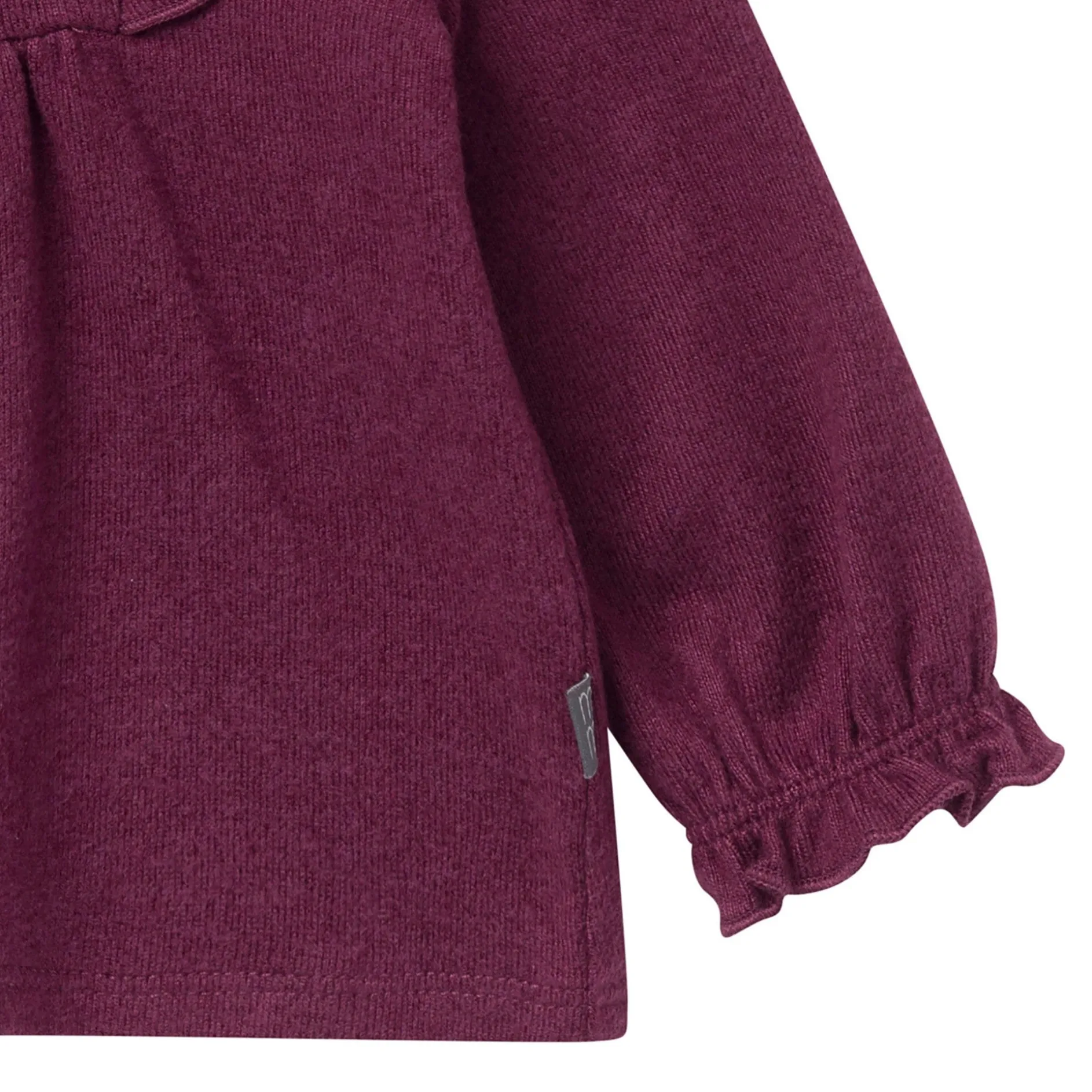 2-Piece Baby Girls Burgundy Heather Hacci Ruffle Top and Pant Set