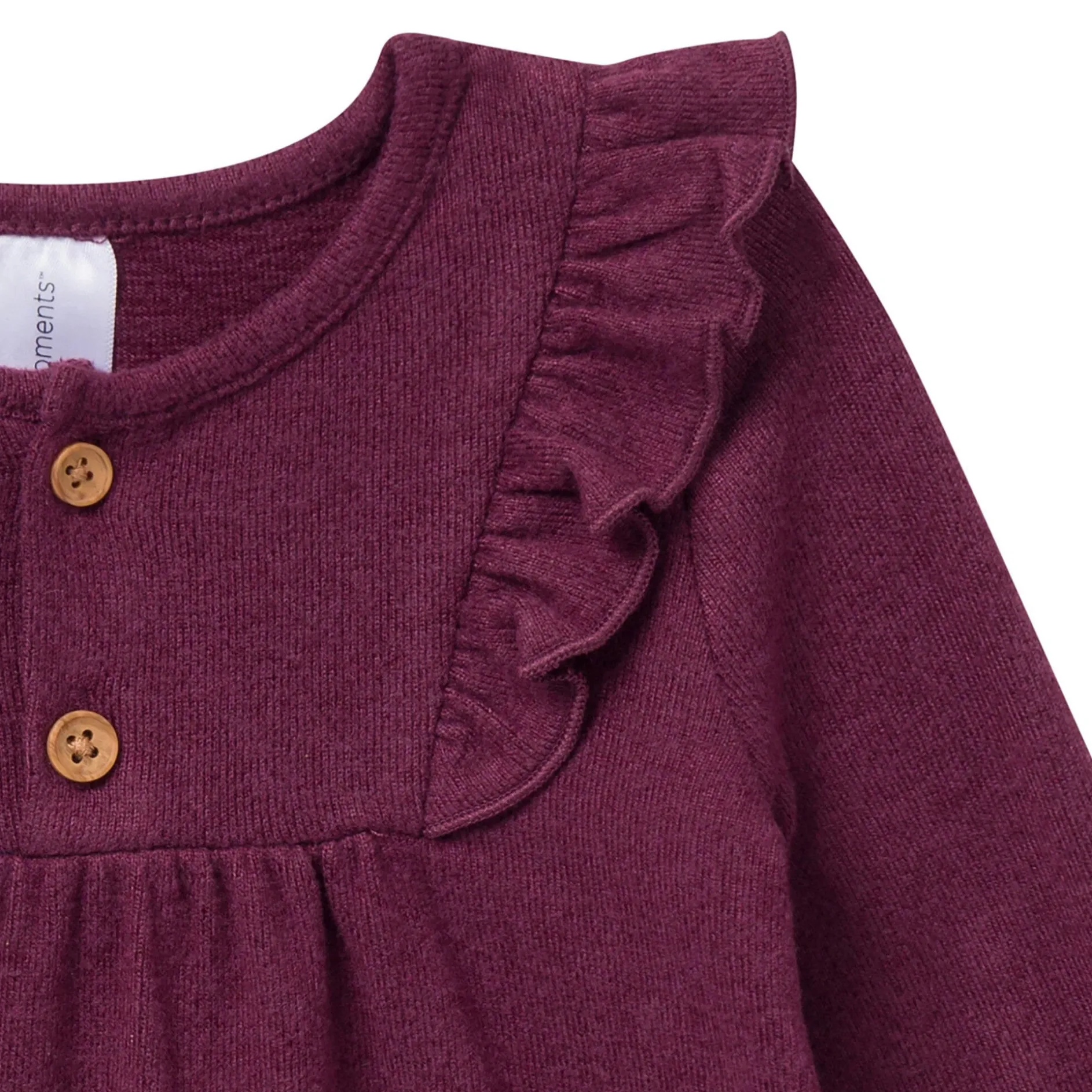 2-Piece Baby Girls Burgundy Heather Hacci Ruffle Top and Pant Set
