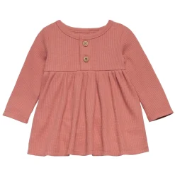 2-Piece Baby Girls Dark Pink Waffle Dress Set