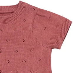 2-Piece Baby Girls Dark Rose Sweater Knit Top and Shorts Set