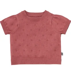 2-Piece Baby Girls Dark Rose Sweater Knit Top and Shorts Set