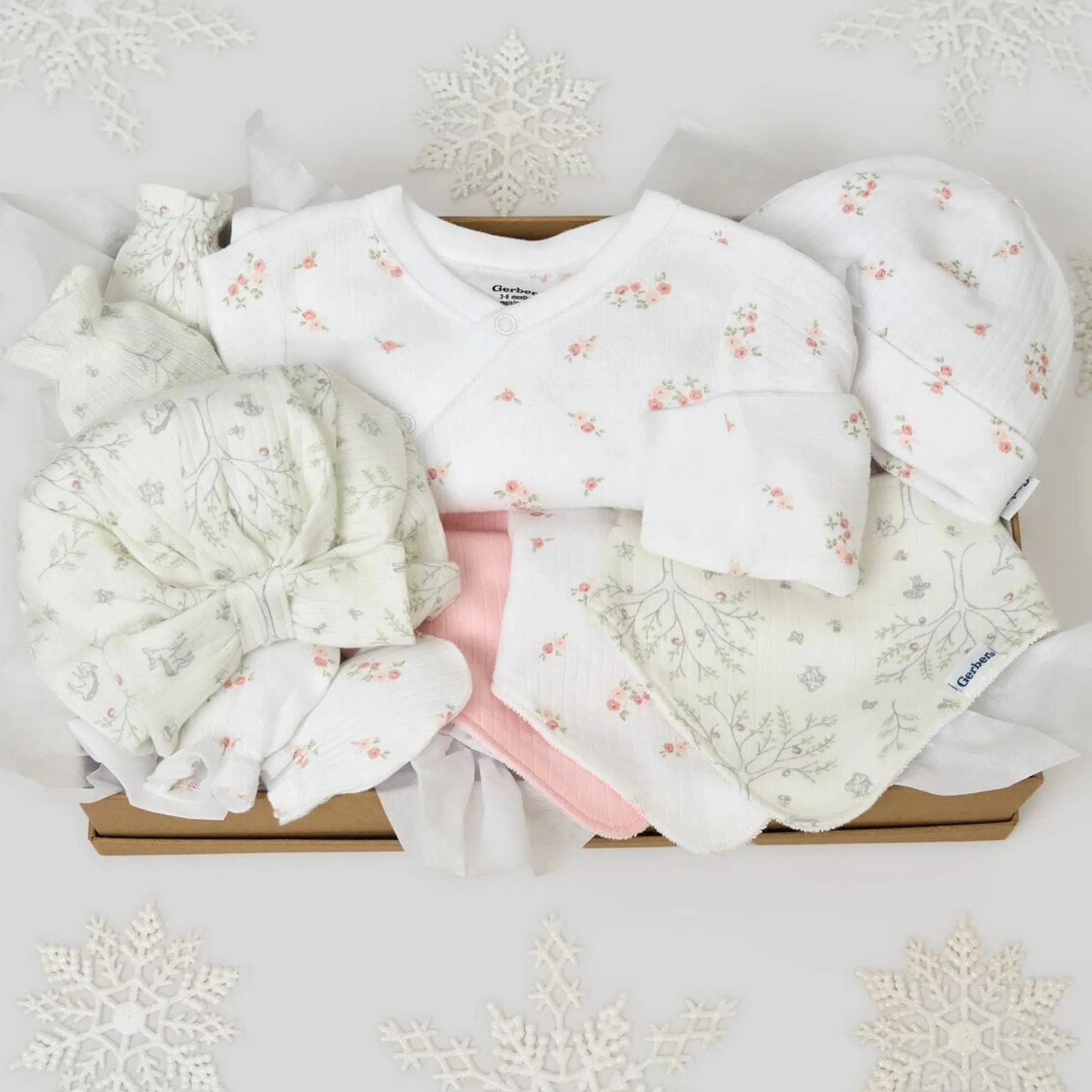 8-Piece Baby Girls Deer Baby Basics Gift Set