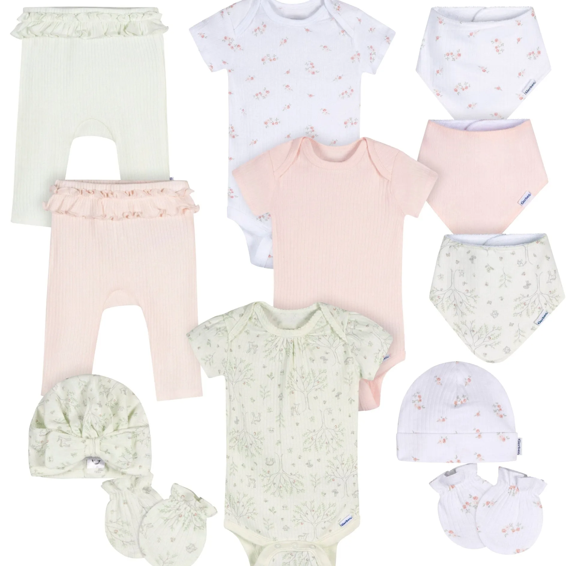 12-Piece Baby Girls Deer Everyday Basics Gift Set