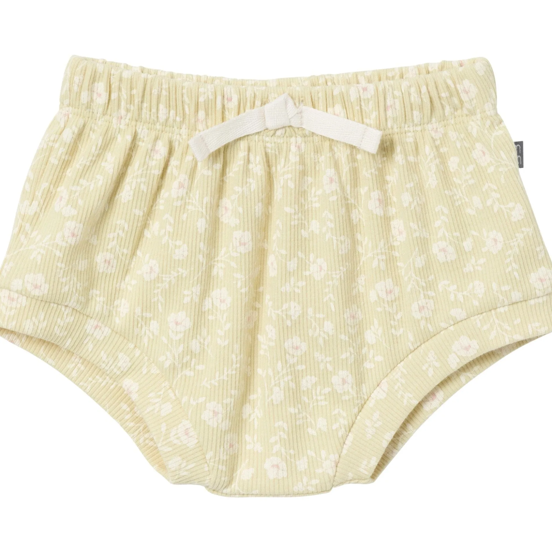 4-Piece Baby Girls Dusty Yellow Floral Short Sleeve Bodysuits and Shorts Set