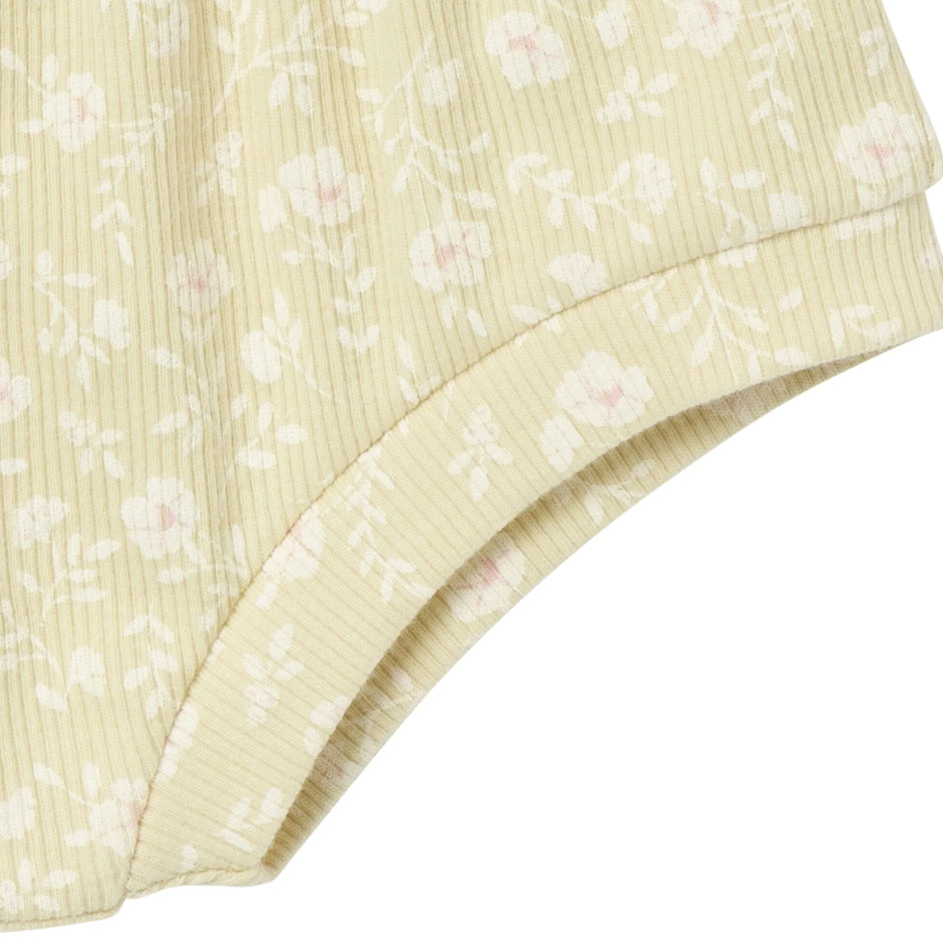 4-Piece Baby Girls Dusty Yellow Floral Short Sleeve Bodysuits and Shorts Set