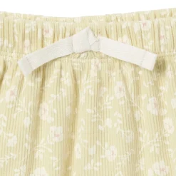 4-Piece Baby Girls Dusty Yellow Floral Short Sleeve Bodysuits and Shorts Set