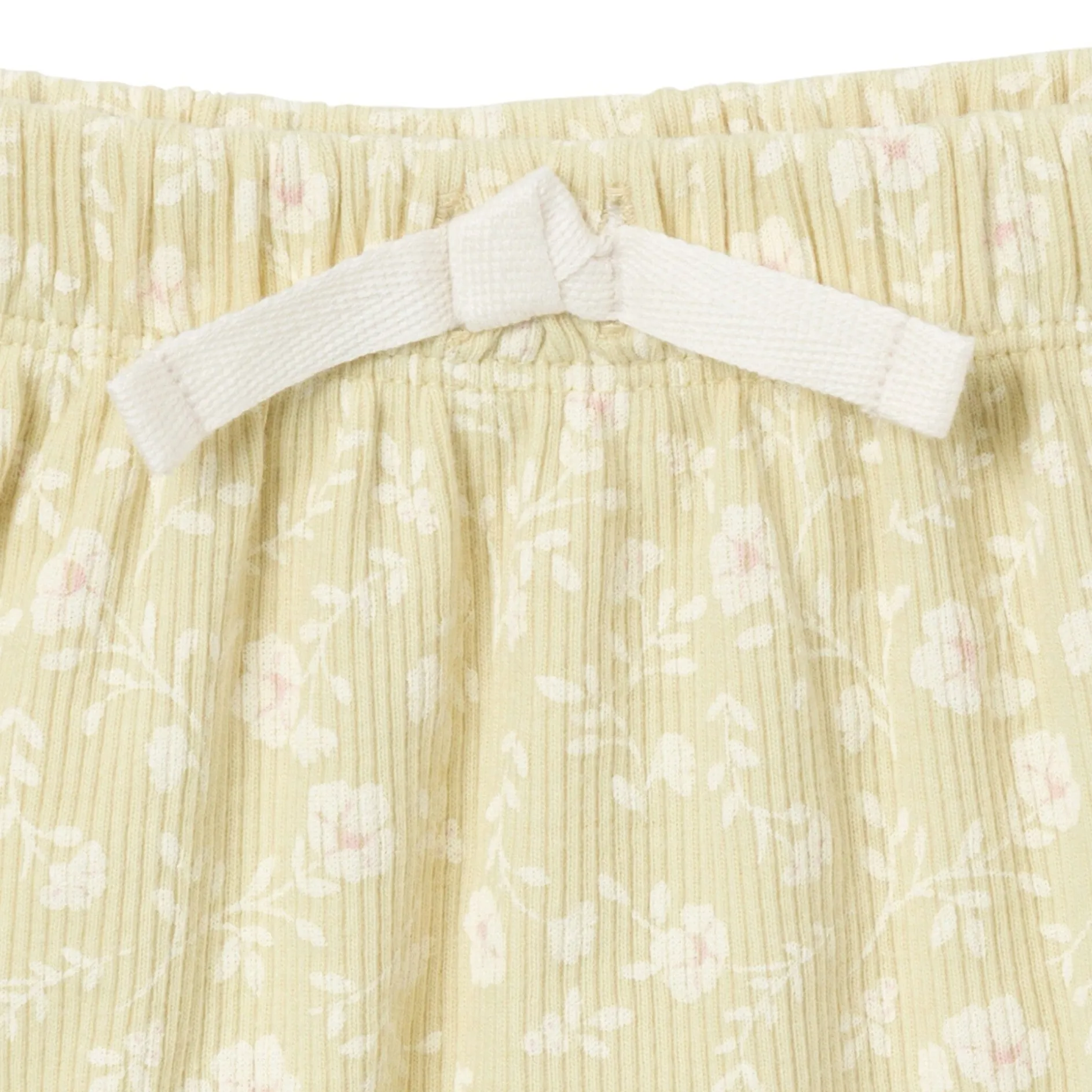4-Piece Baby Girls Dusty Yellow Floral Short Sleeve Bodysuits and Shorts Set