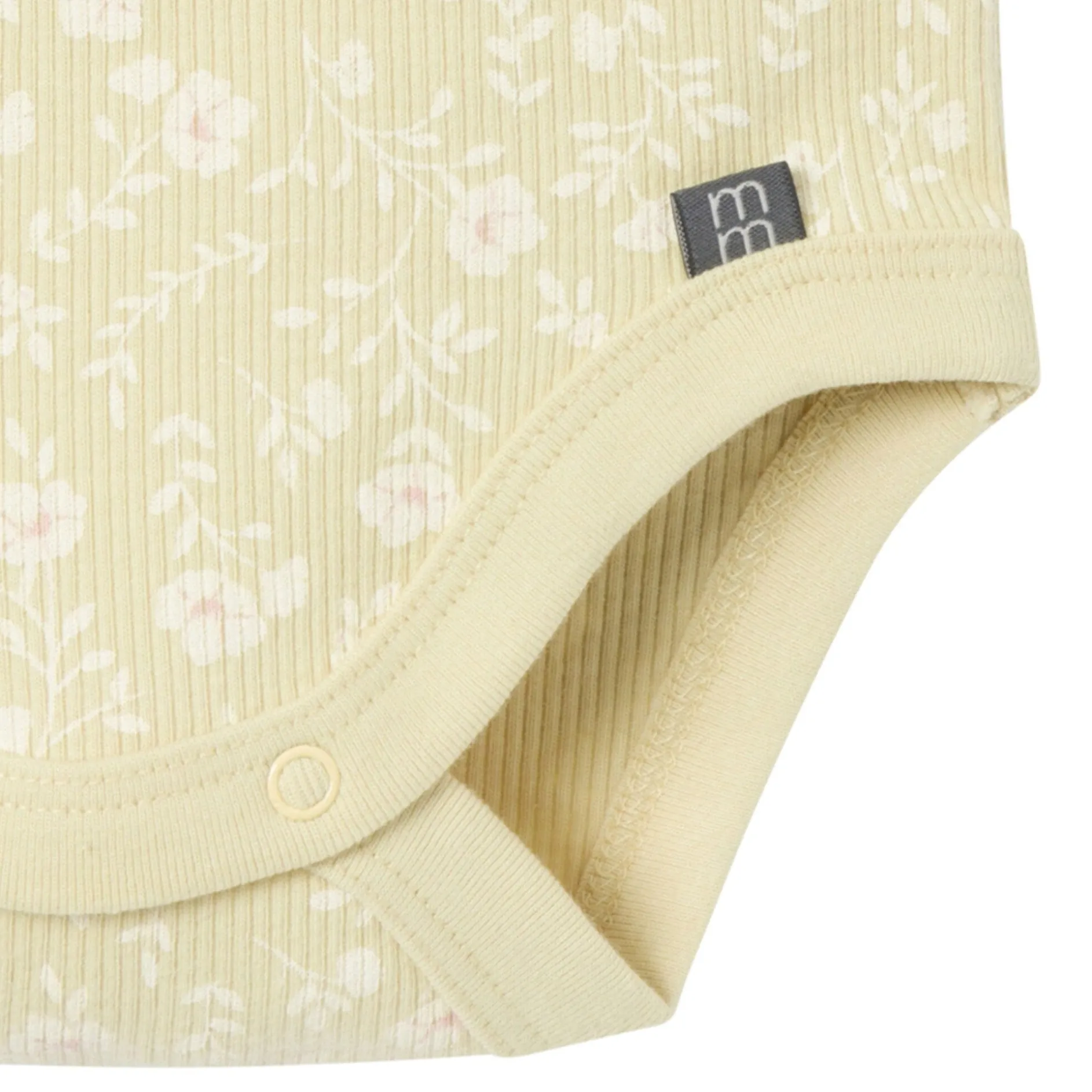 4-Piece Baby Girls Dusty Yellow Floral Short Sleeve Bodysuits and Shorts Set