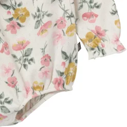 2-Piece Baby Girls Floral Bubble Romper and Tights