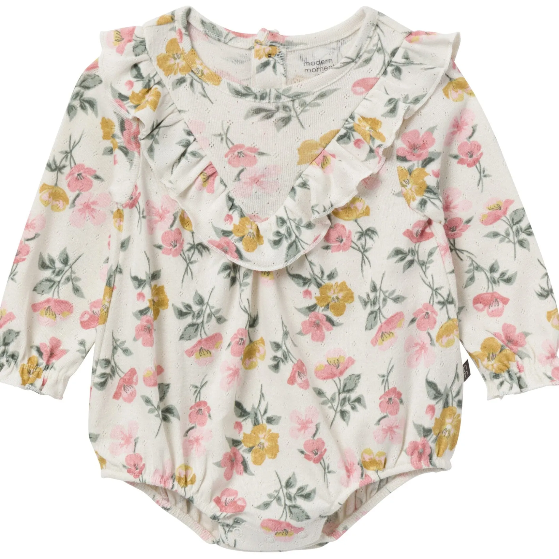 2-Piece Baby Girls Floral Bubble Romper and Tights