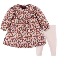 2-Piece Baby Girls Floral Dress & Legging Set
