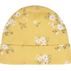 8-Piece Baby Girls Golden Floral No Scratch Mittens & Caps Set