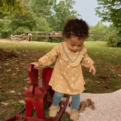 2-Piece Baby Girls Heirloom Floral Dress and Tights Set
