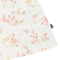 2-Piece Baby Girls Ivory Bunches Floral Puffed Sleeve Dress and Diaper Cover Set