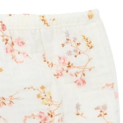 2-Piece Baby Girls Ivory Bunches Floral Puffed Sleeve Dress and Diaper Cover Set