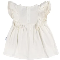 2-Piece Baby Girls Ivory Dress & Diaper Cover Set