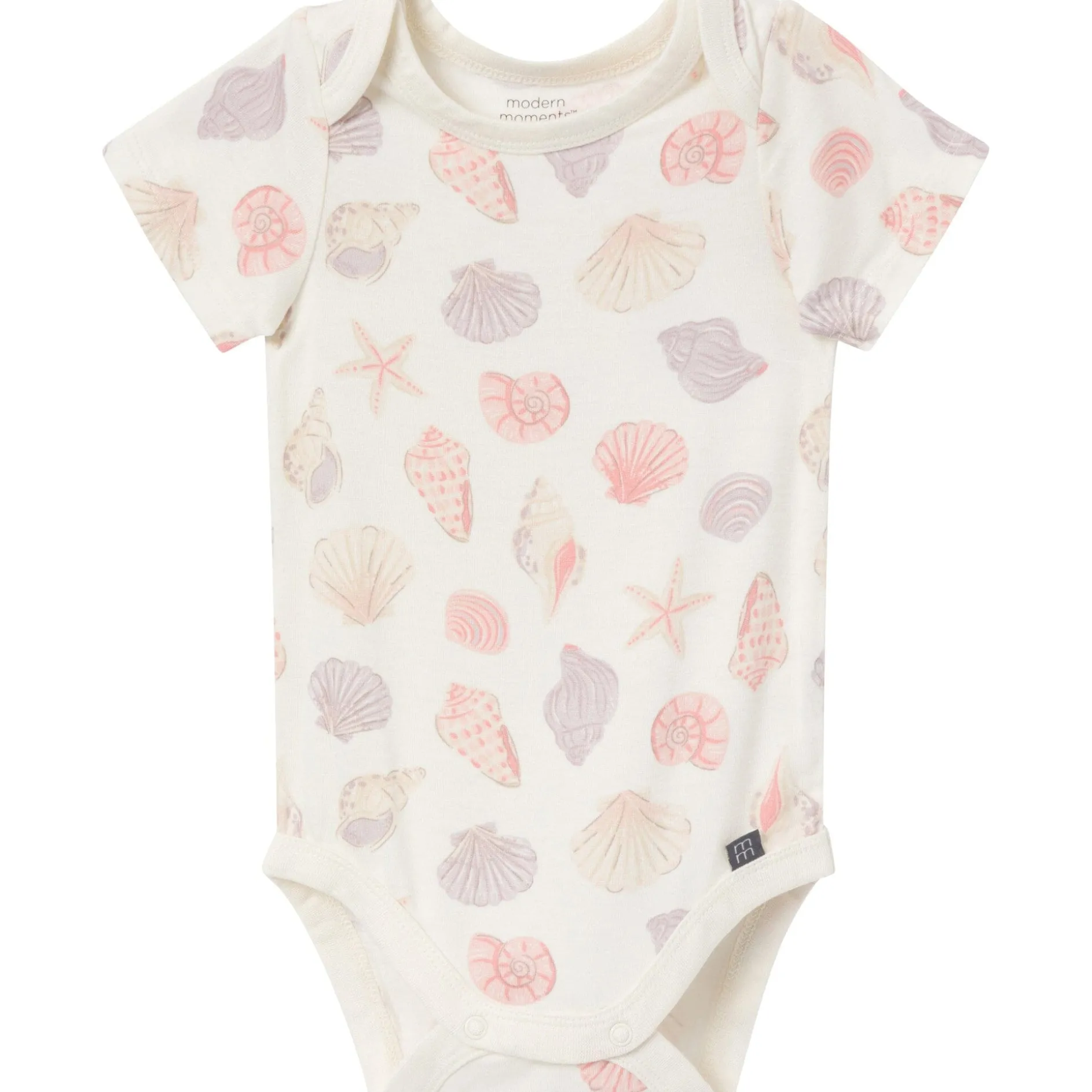 4-Piece Baby Girls Ivory Seashells Viscose Bodysuits and Pants Set