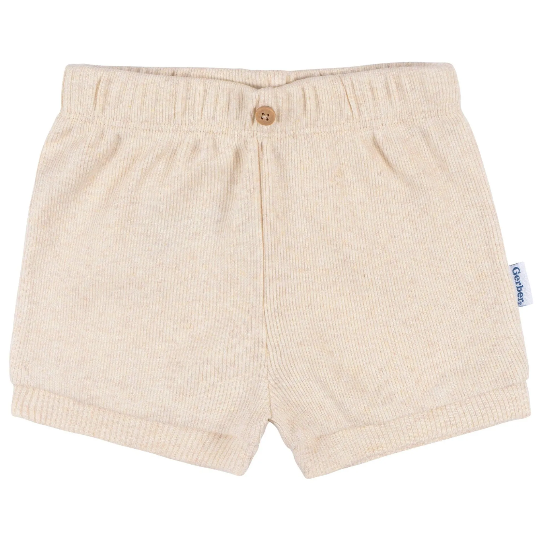 2-Piece Baby Girls Light Oatmeal Heather Bodysuit and Shorts Set