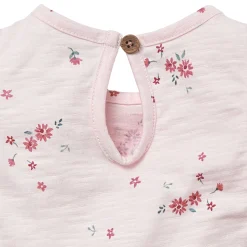 2-Piece Baby Girls Light Pink Floral Ruffled Sleeve Top & Cuffed Shorts Set