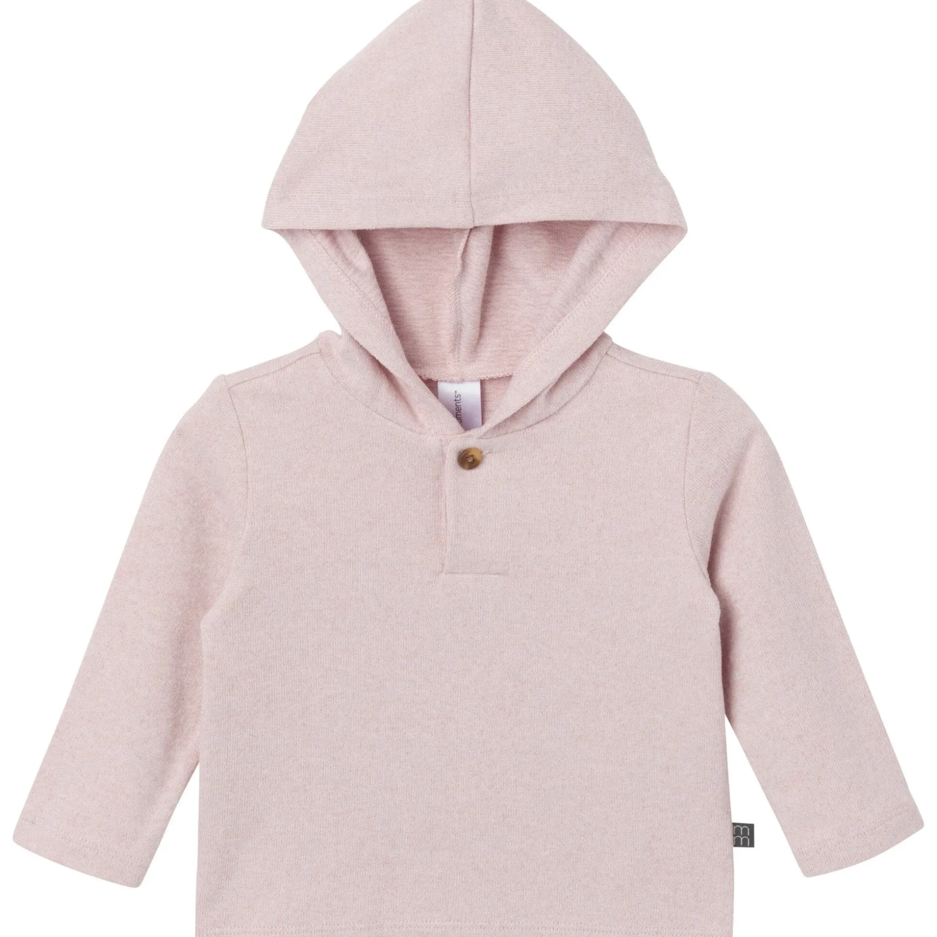 2-Piece Baby Girls Light Pink Hooded Brushed Hacci Set