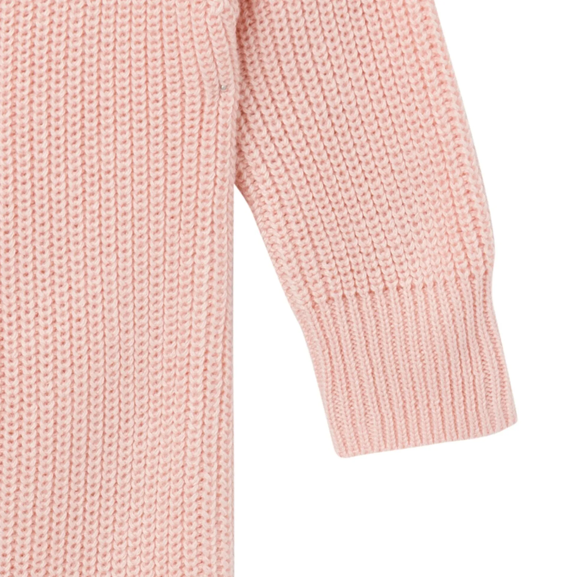2-Piece Baby Girls Light Pink Sweater Romper & Hat Set