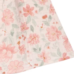 2-Piece Baby Girls Light Rose Watercolor Floral Puffed Sleeve Dress and Diaper Cover