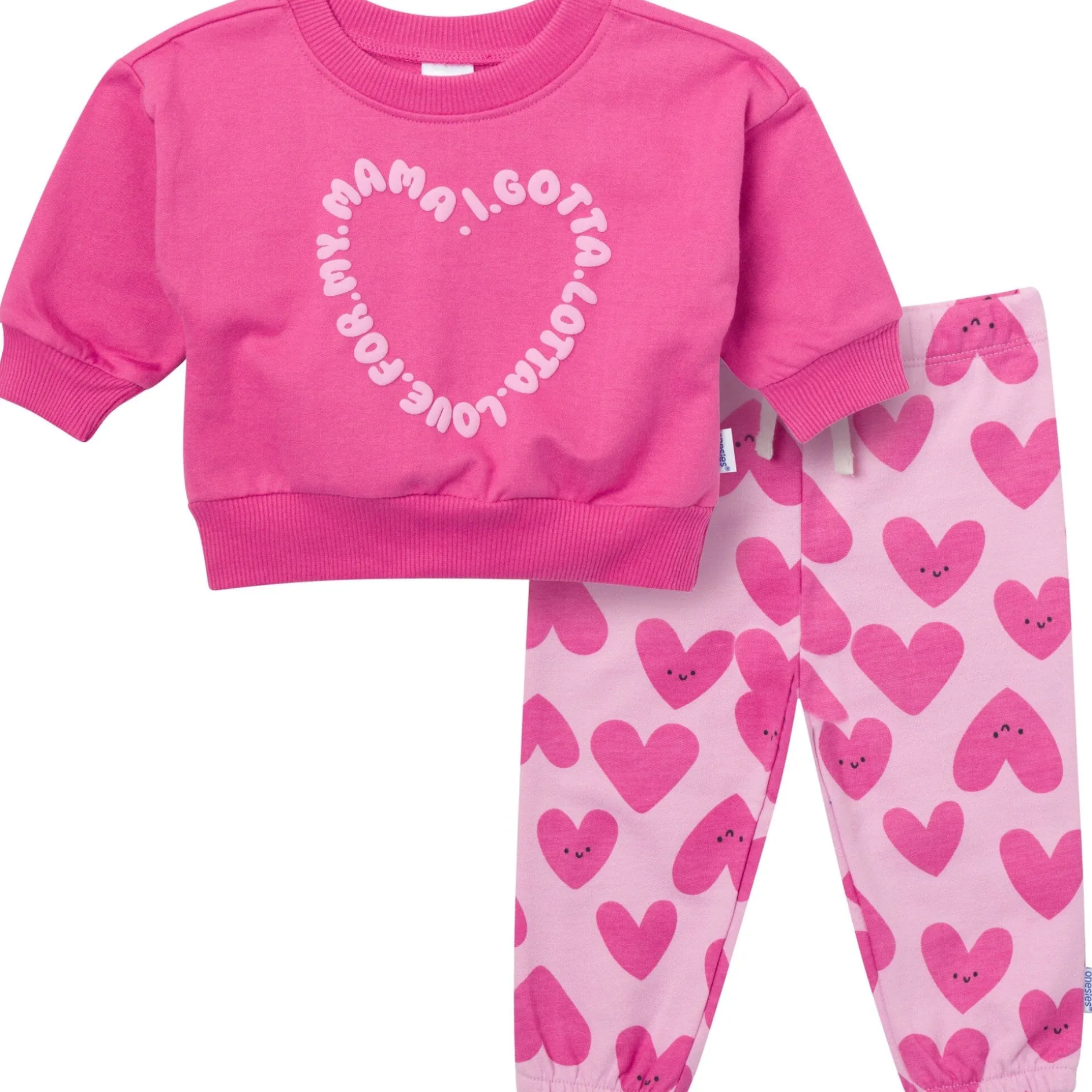 2-Piece Baby Girls Love Mama Sweatshirt Set