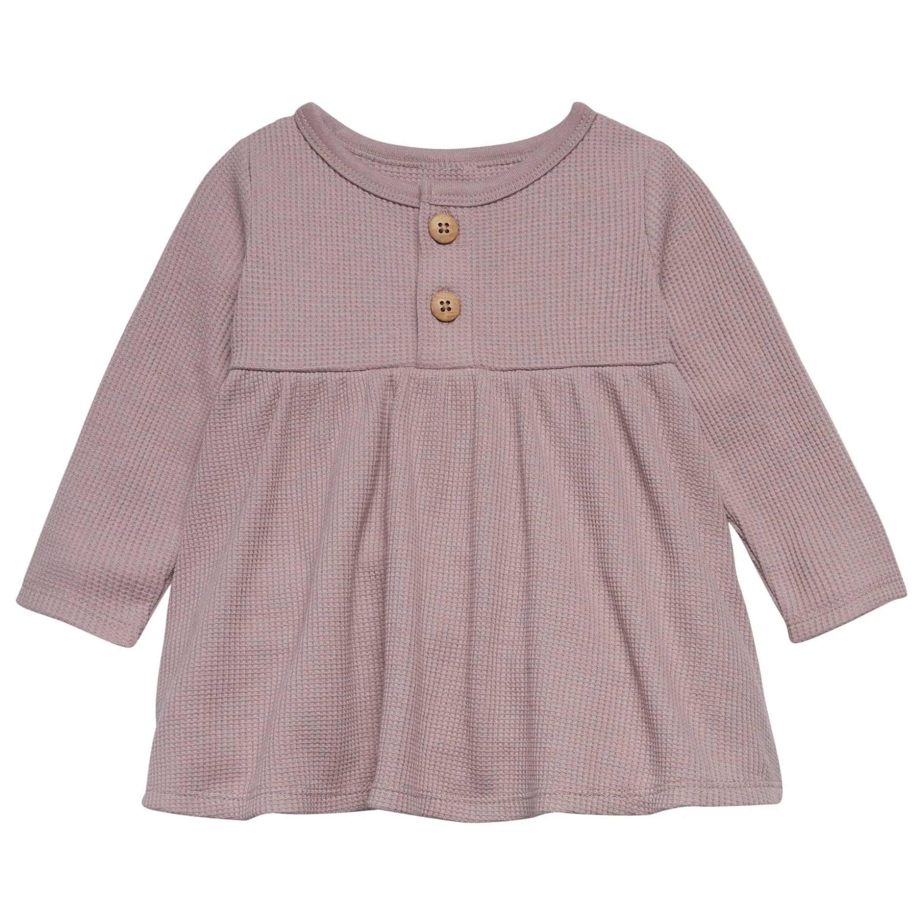 2-Piece Baby Girls Medium Lilac Waffle Dress Set