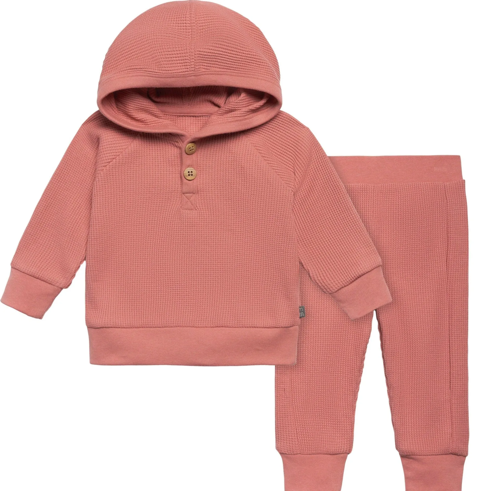 2-Piece Baby Girls Medium Rose Hoodie and Pant Set