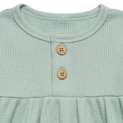 2-Piece Baby Girls Medium Sky Waffle Dress Set