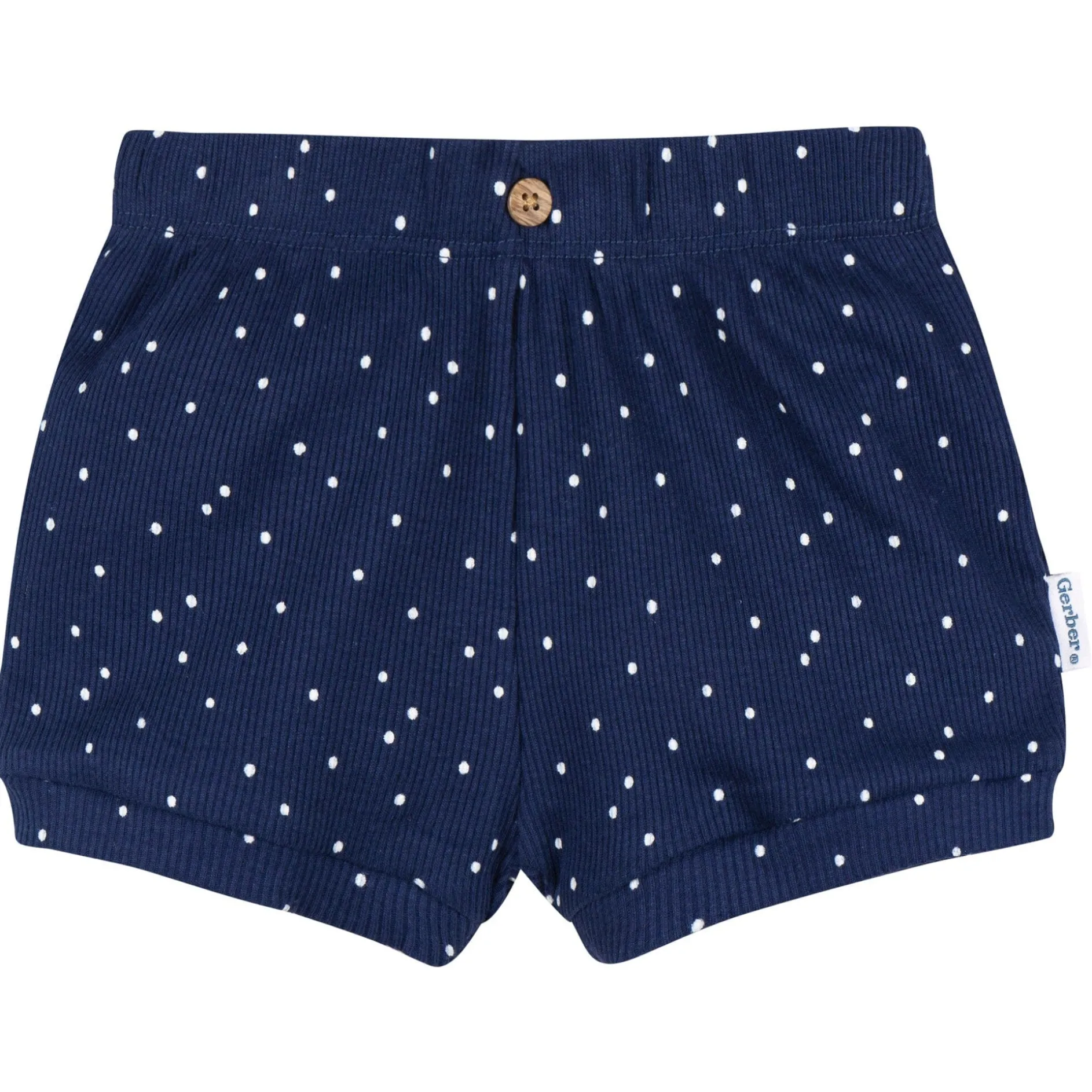 2-Piece Baby Girls Navy Dots Bodysuit & Shorts Set