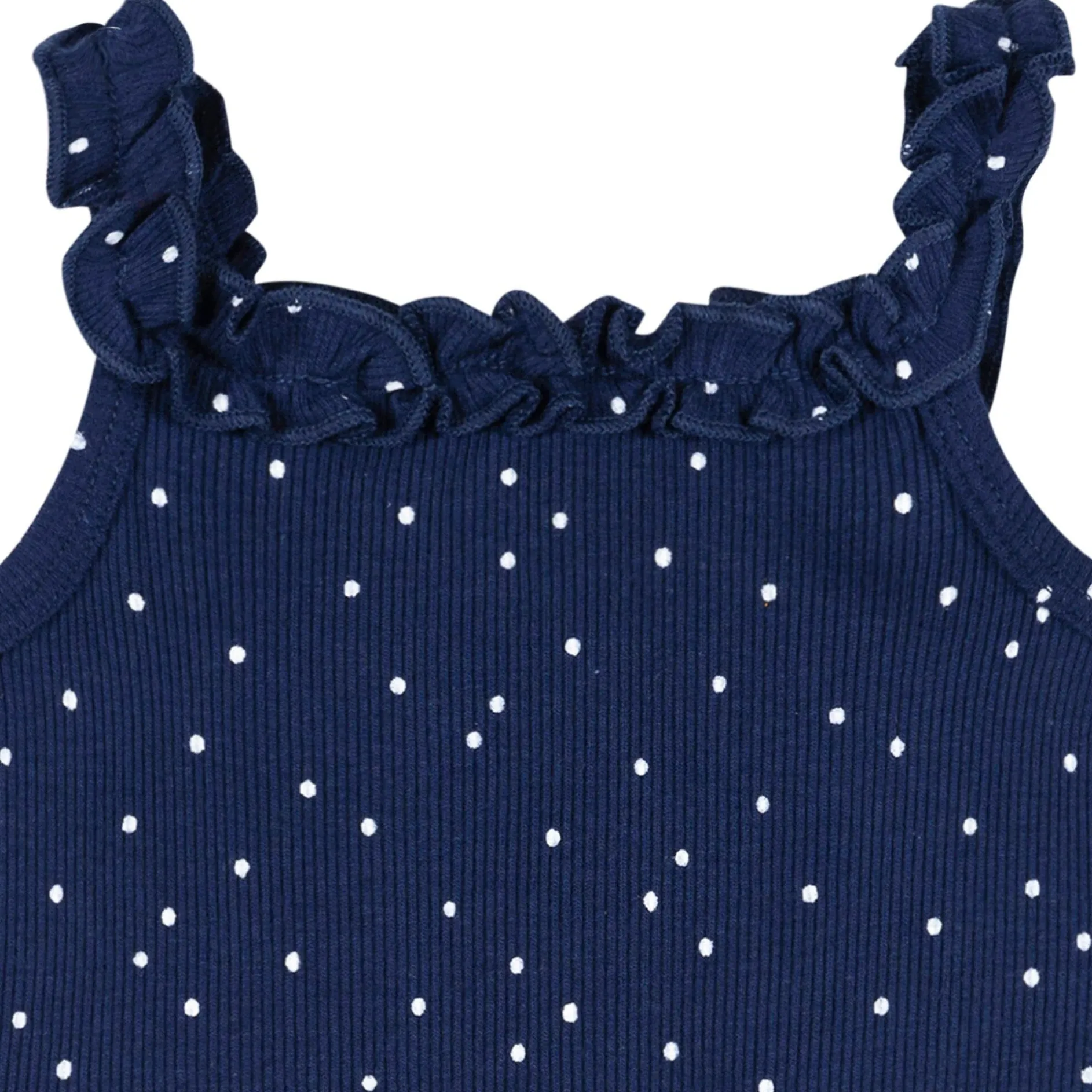 2-Piece Baby Girls Navy Dots Bodysuit & Shorts Set