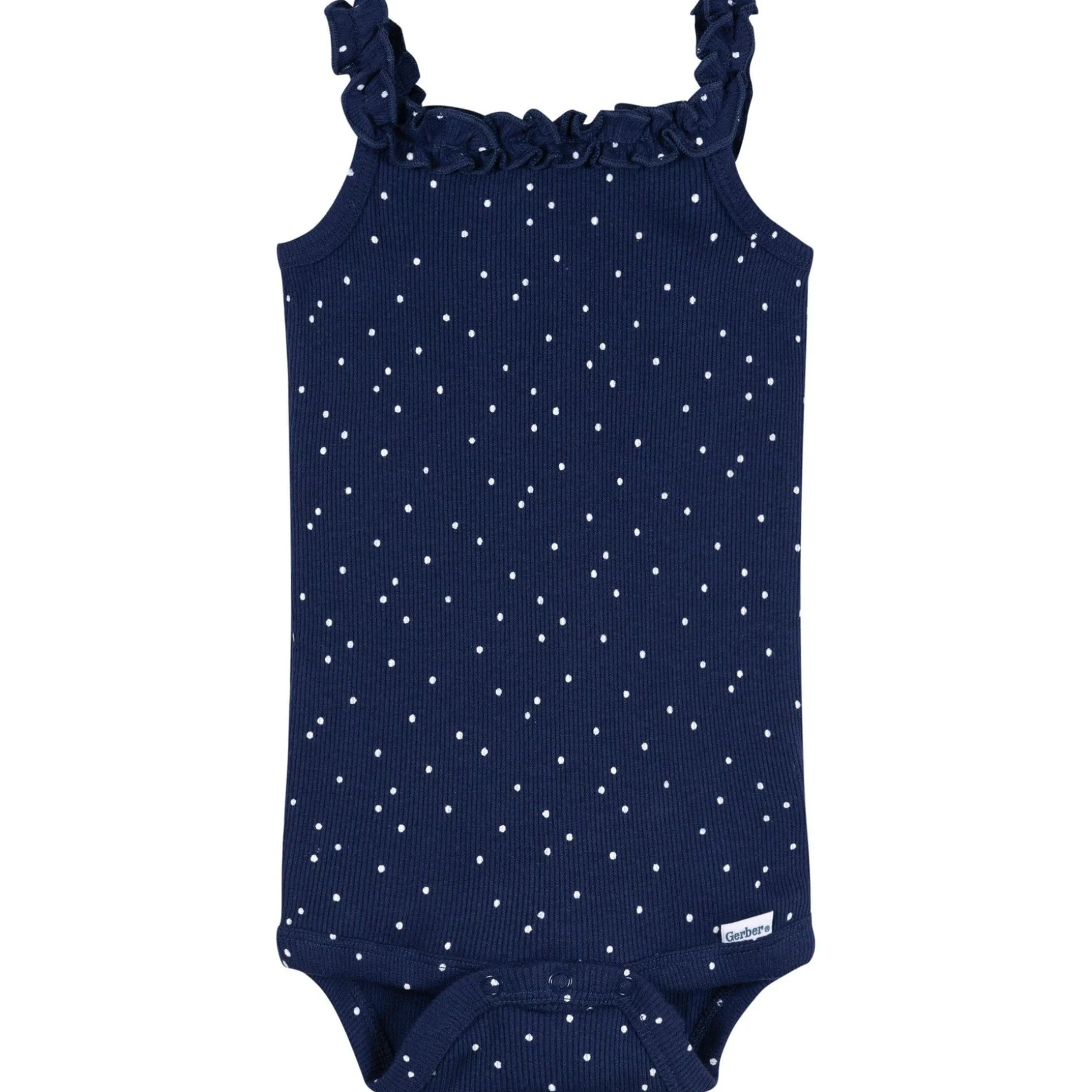 2-Piece Baby Girls Navy Dots Bodysuit & Shorts Set
