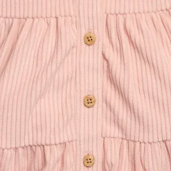 2-Piece Baby Girls Peach Corduroy Dress Set