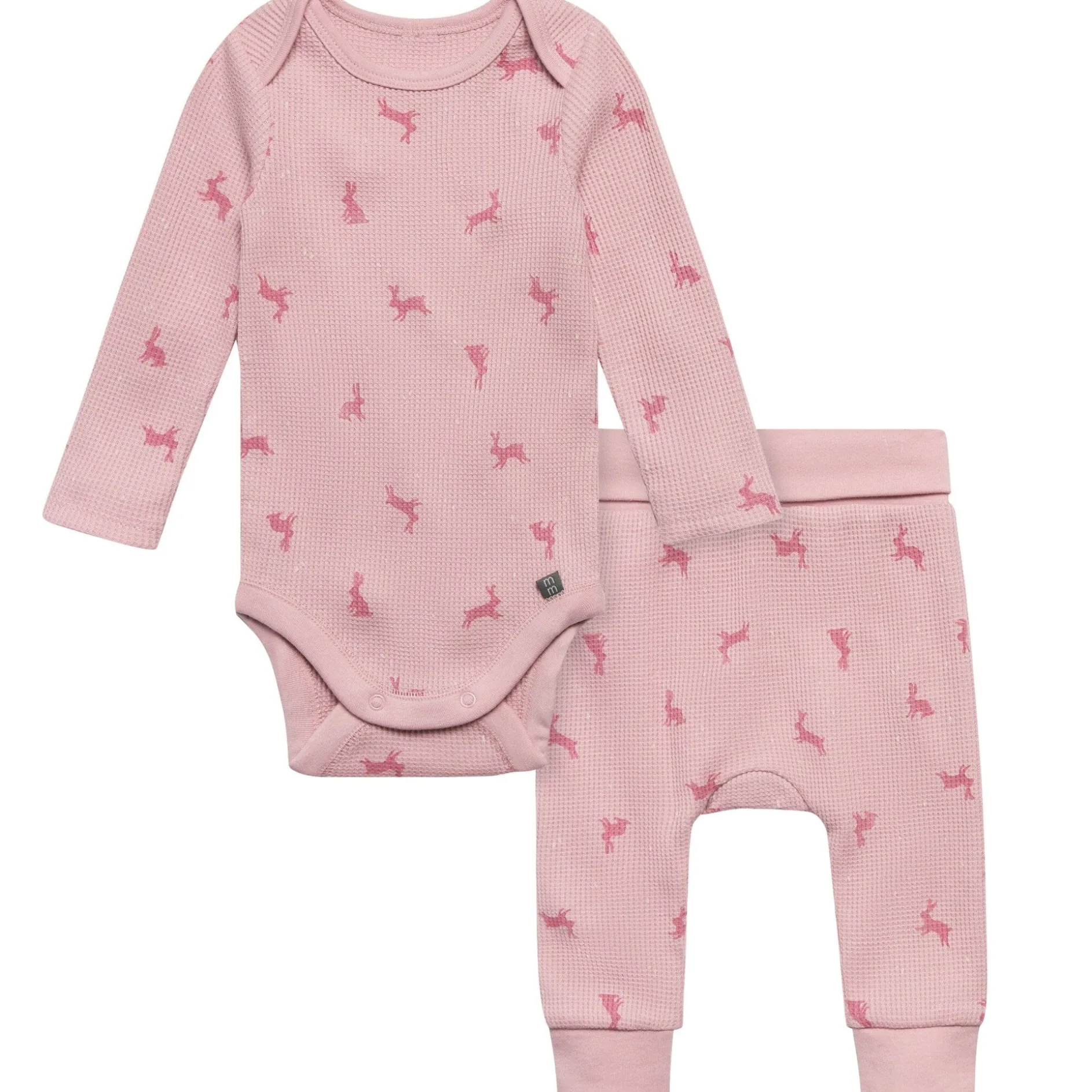 2-Piece Baby Girls Pink Bunnies Bodysuit and Pant Set